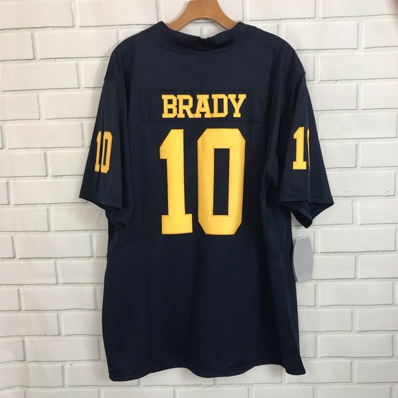 Tom Brady Michigan Jersey Patriots College Shirt - Picture 2 of 8